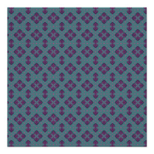 Colourful Geometric Pattern in Classic Retro Style Poster