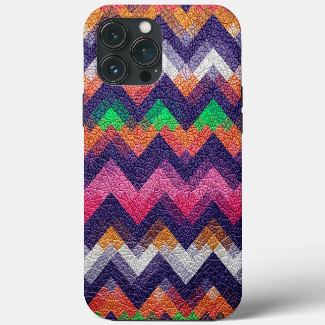 Colourful Geometric Pattern Leather Look Case-Mate iPhone Case (Back)