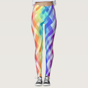 Colourful Geometric Pattern Rainbow Leggings