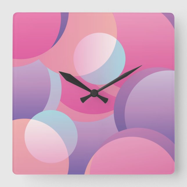 Colourful Geometric pattern  Square Wall Clock (Front)