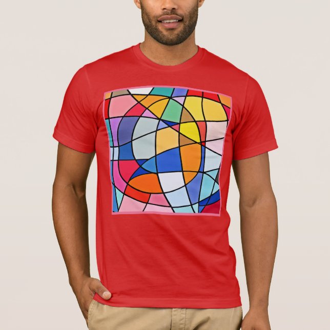 Colourful Geometric Pattern T-Shirt (Front)