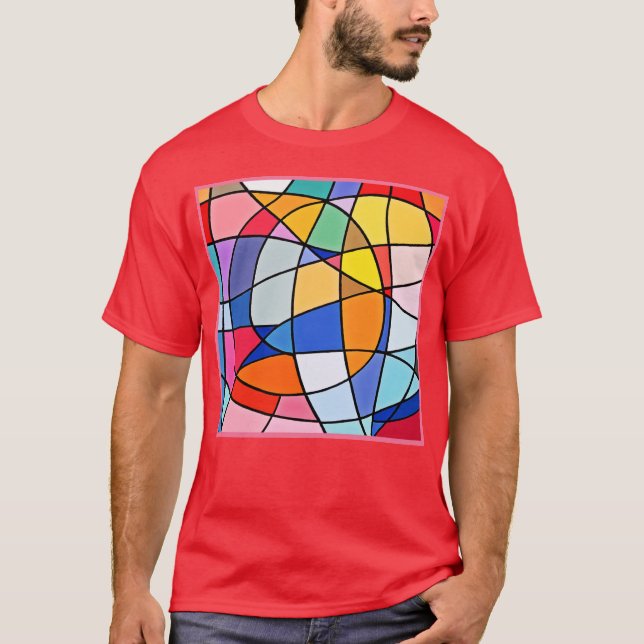 Colourful Geometric Pattern T-Shirt (Front)