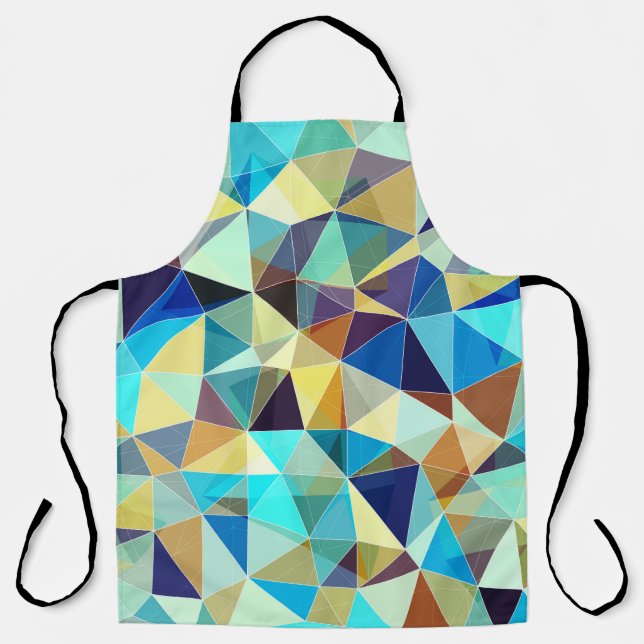 Colourful geometric pattern, triangles background, apron (Front)
