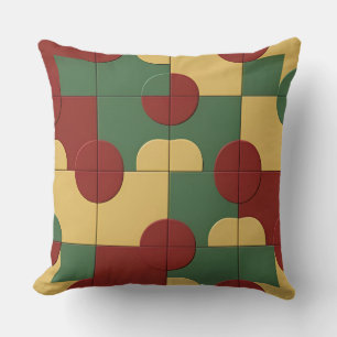 Colourful Geometric Pattern with Abstract Shapes Cushion