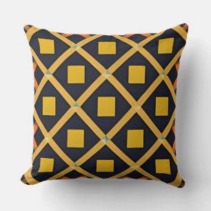 Colourful Geometric Pattern with Abstract Shapes Cushion