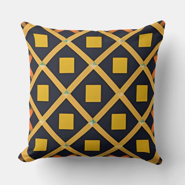 Colourful Geometric Pattern with Abstract Shapes Cushion (Front)