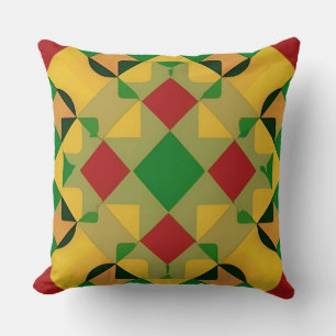 Colourful Geometric Pattern with Abstract Shapes Cushion