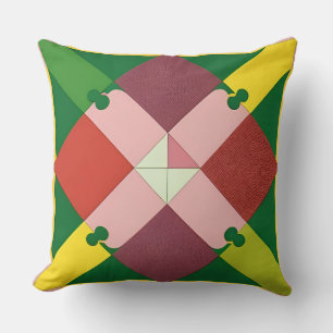 Colourful Geometric Pattern with Abstract Shapes Cushion