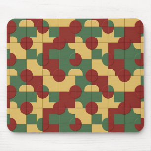 Colourful Geometric Pattern with Abstract Shapes Mouse Mat
