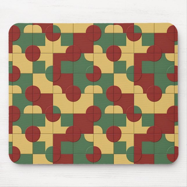 Colourful Geometric Pattern with Abstract Shapes Mouse Mat (Front)