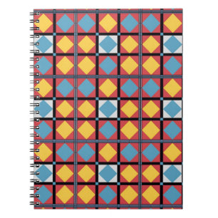 Colourful Geometric Pattern with Abstract Shapes Notebook