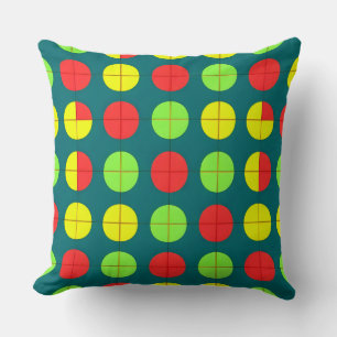 Colourful Geometric Pattern With Green, Red Cushion