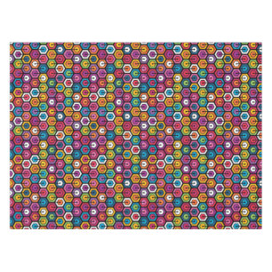 Colourful geometric pattern with hexagons tablecloth