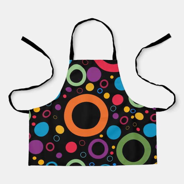 Colourful Geometric Pattern With Symmetry White Apron (Front)