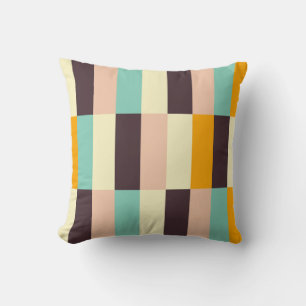Colourful geometric pattern with vertical stripes cushion
