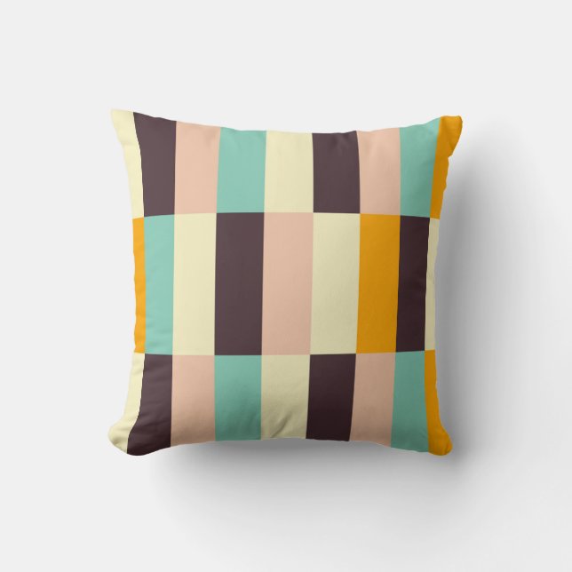 Colourful geometric pattern with vertical stripes  cushion (Front)