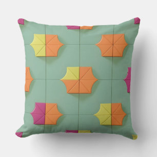 Colourful Geometric Pattern With Vibrant Shapes Cushion