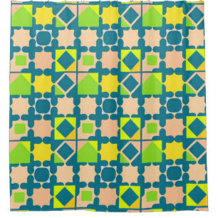Colourful Geometric Pattern With Vibrant Shapes Shower Curtain