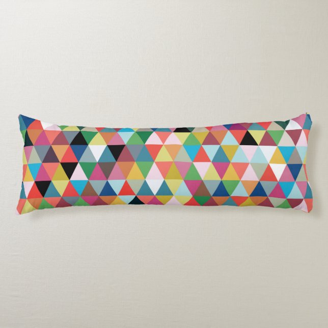 Colourful Geometric Patterned Body Pillow (Front)