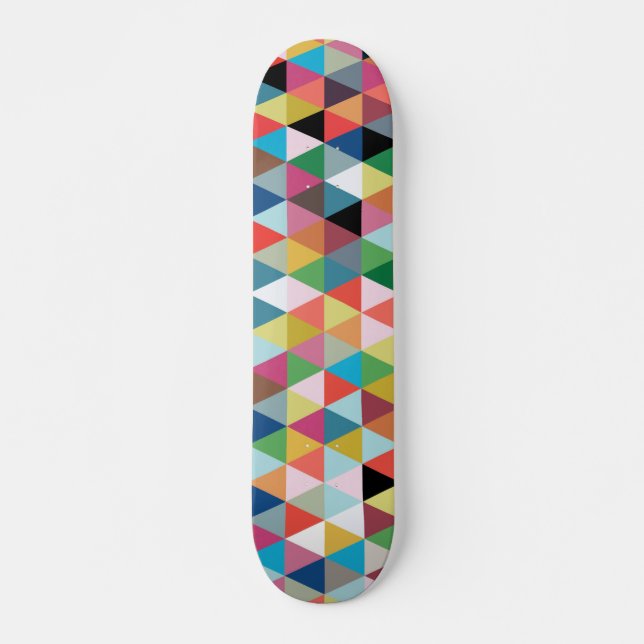 Colourful Geometric Patterned Skateboard (Front)
