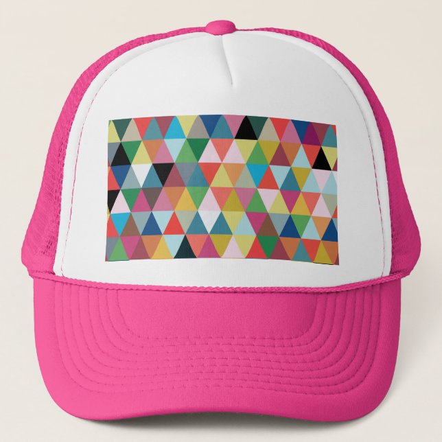 Colourful Geometric Patterned Trucker Hat (Front)