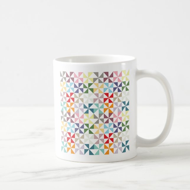 Colourful Geometric Pinwheel Coffee Mug (Right)