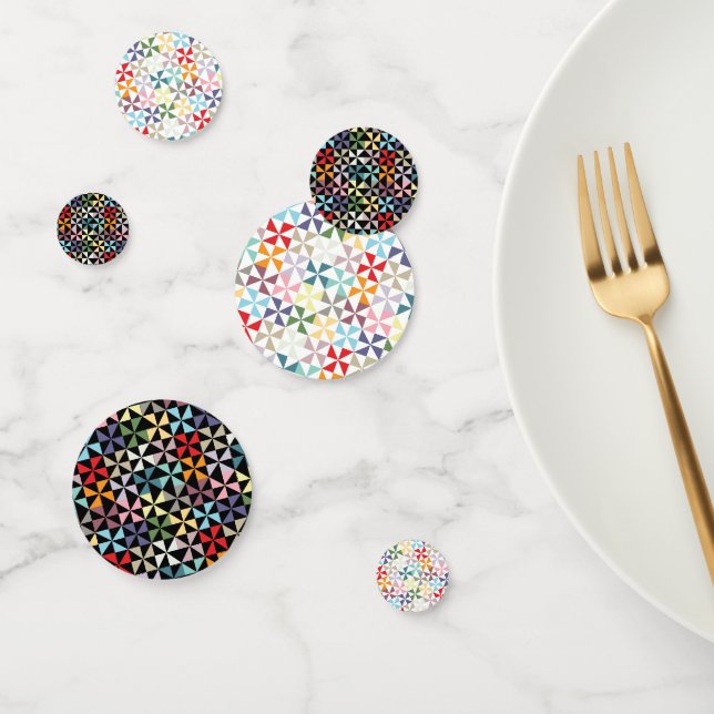 Colourful Geometric Pinwheel Confetti (Group)