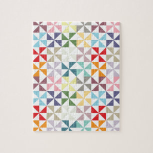 Colourful Geometric Pinwheel Jigsaw Puzzle