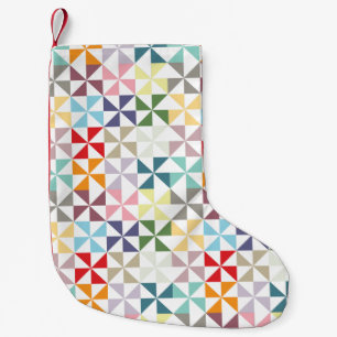 Colourful Geometric Pinwheel Small Christmas Stocking