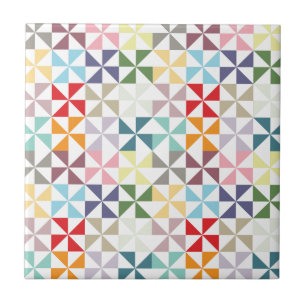 Colourful Geometric Pinwheel Tile
