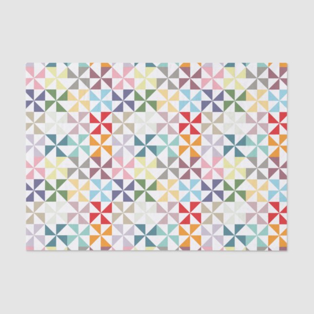 Colourful Geometric Pinwheel Tissue Paper (Front)