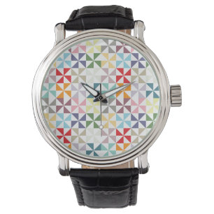 Colourful Geometric Pinwheel Watch