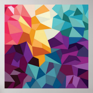 Colourful Geometric Poly Abstract Poster