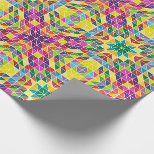 Colourful Geometric Quilt Birthday Gift Wrapping Paper