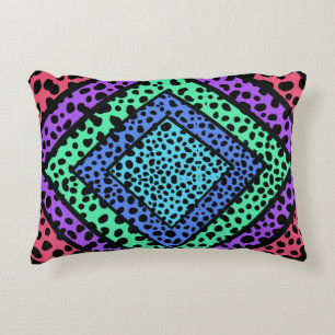 Colourful Geometric Rainbow Cheetah Animal Print Decorative Cushion