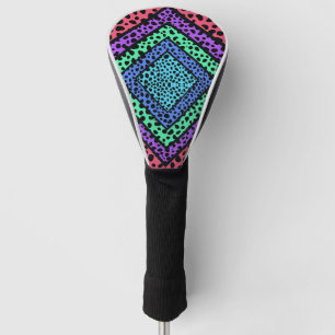 Colourful Geometric Rainbow Cheetah Animal Print Golf Head Cover