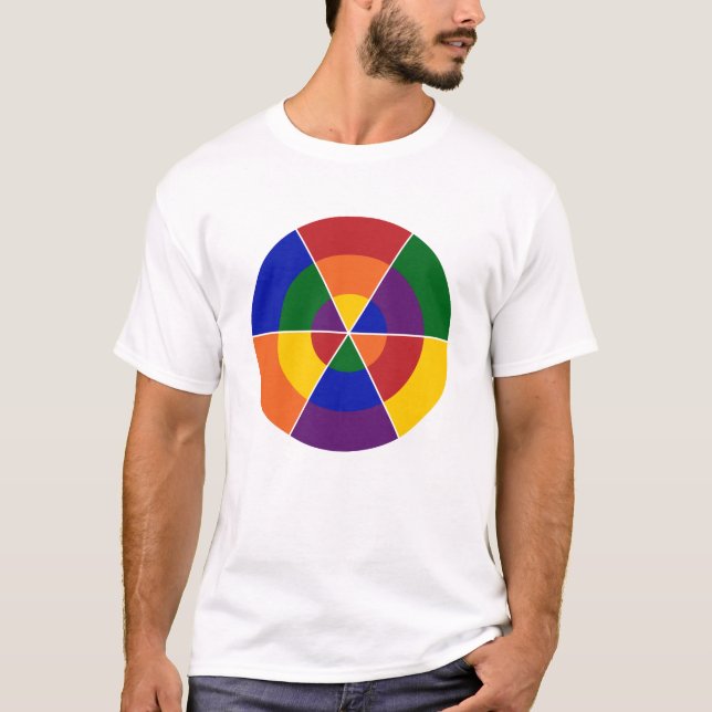 Colourful Geometric Rainbow LGBT Pride T-Shirt (Front)