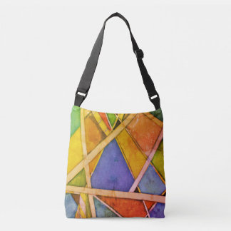 Colourful geometric retro crossbody bag