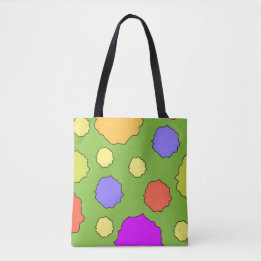 Colourful Geometric Retro Funky Circles tote bag