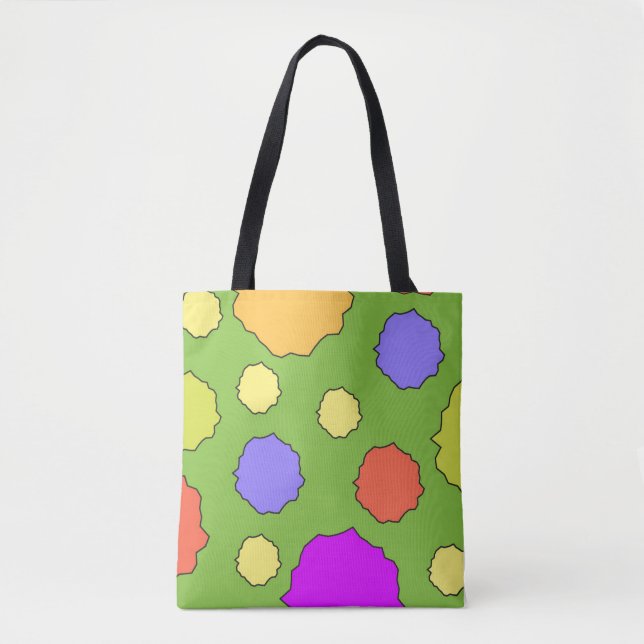 Colourful Geometric Retro Funky Circles tote bag (Front)