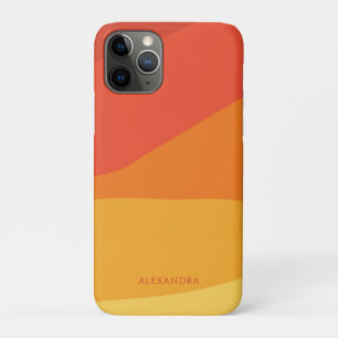 Colourful Geometric Retro Sunny Orange Stripes iPhone 11 Pro Case