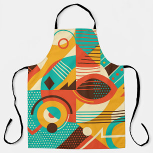 Colourful geometric retro: vintage abstraction. apron