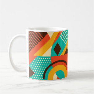 Colourful geometric retro: vintage abstraction. coffee mug