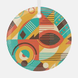 Colourful geometric retro: vintage abstraction. glass tree decoration