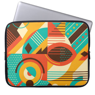 Colourful geometric retro: vintage abstraction. laptop sleeve
