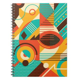 Colourful geometric retro: vintage abstraction. notebook