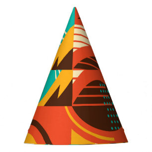 Colourful geometric retro: vintage abstraction. party hat