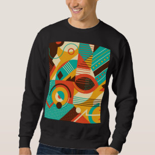 Colourful geometric retro: vintage abstraction. sweatshirt