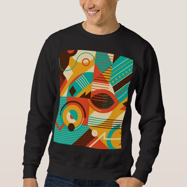 Colourful geometric retro: vintage abstraction. sweatshirt (Front)