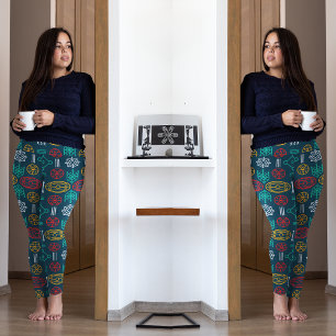 colourful geometric scandinavian leggings